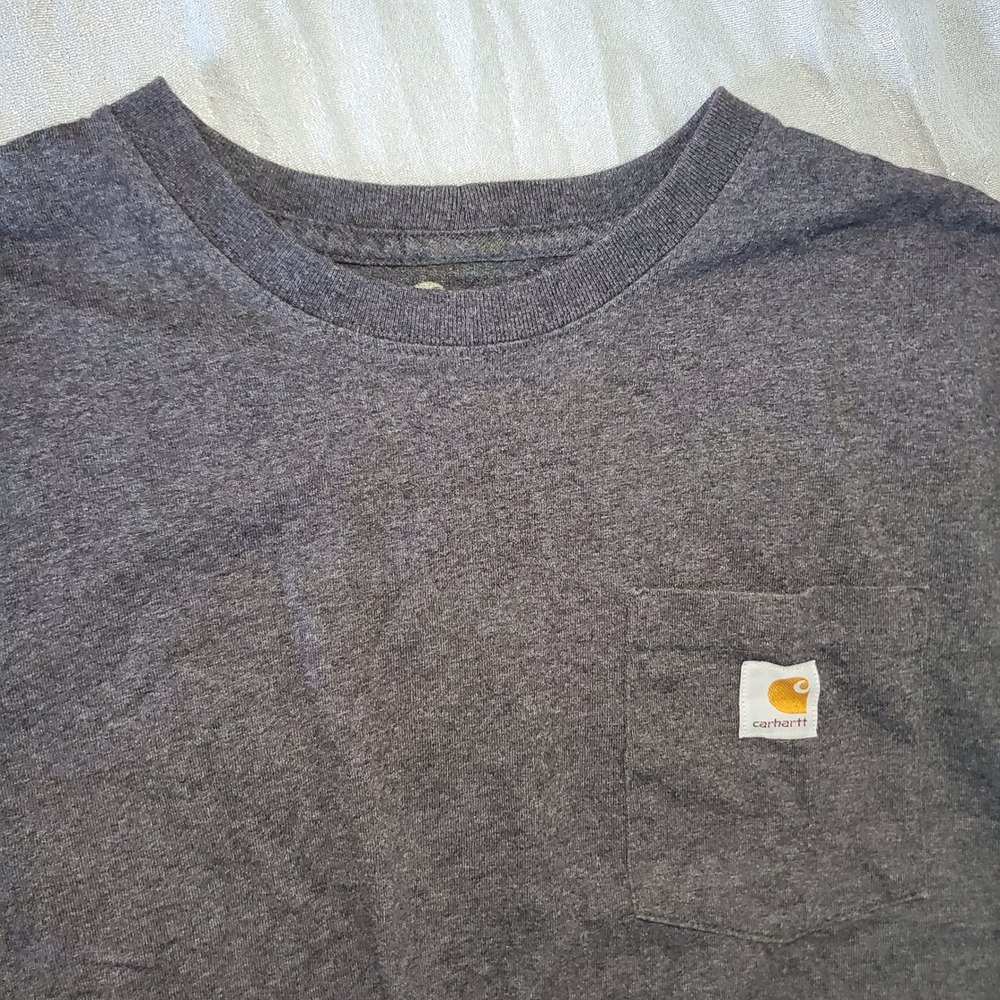 Carhartt Charcoal Gray Pocket T Shirt Size Medium Crop Top gorpcore